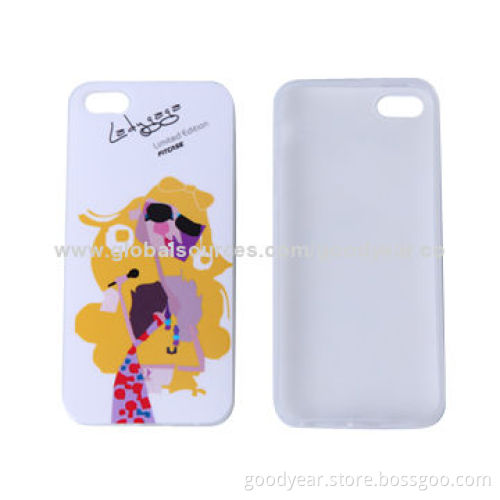 TPU + IML Half Cover Cases for iPhone 5S, Fashionable Design with Comfortable Texture